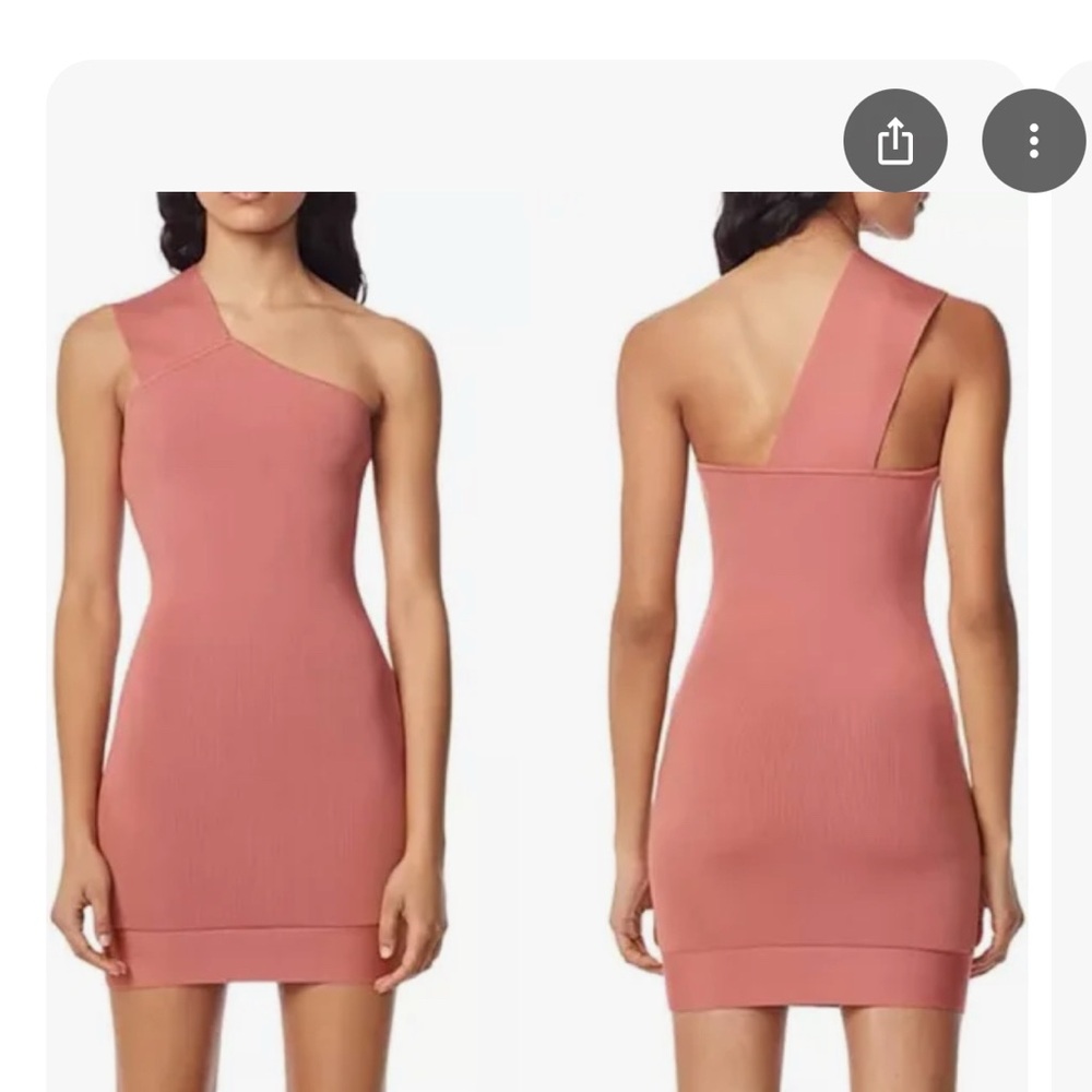 Herve By Herve Leger One-Shoulder Coral Dress